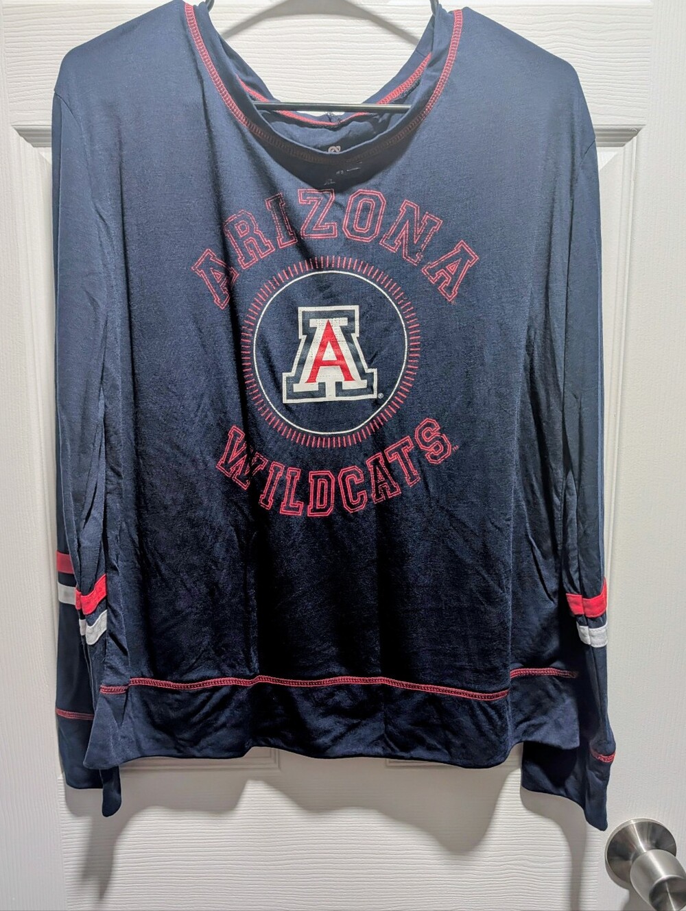Colosseum Navy Arizona Wildcats Long-Sleeve Tee with Red & White Trim